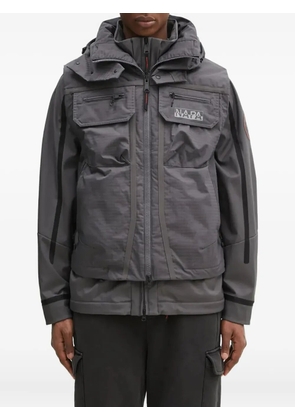 Napapijri logo-print layered jacket - Grey