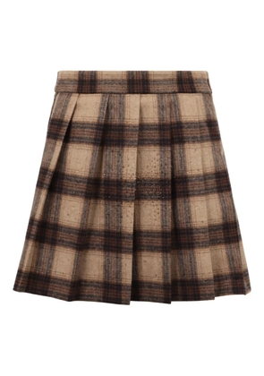Giuseppe Di Morabito pleated check mini skirt - Neutrals