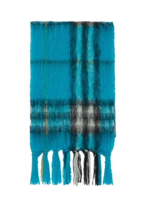 Burberry checked mohair scarf - Blue