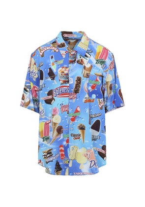 Balenciaga Minimal short-sleeve printed shirt - Blue