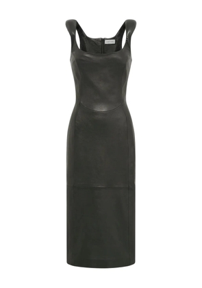 Marine Serre Glossy Moon leather midi dress - Black