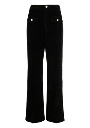 b+ab pleat-detail corduroy flared trousers - Black