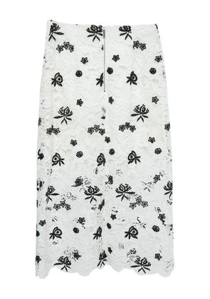 alice + olivia floral-lace skirt - White