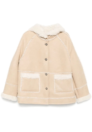 b+ab Panelled hooded jacket - Neutrals