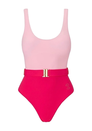 SOFIA ERHAN belted colour-block swimsuit - Pink