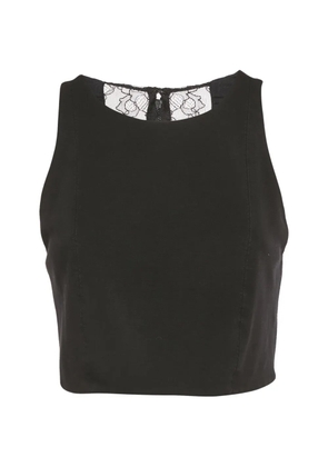 alice + olivia lace zip-up crop top - Black