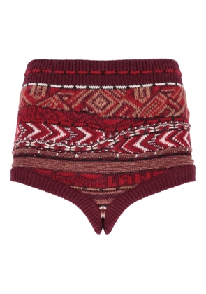 Laneus geometric-pattern shorts - Red