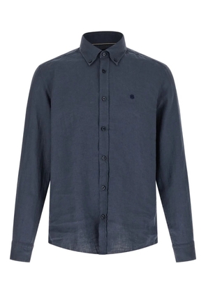 BOSS embroidered buton-fastening shirt - Blue