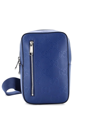 Gucci Pre-Owned Sling GG Embossed Perforated Leather backpack - Blue