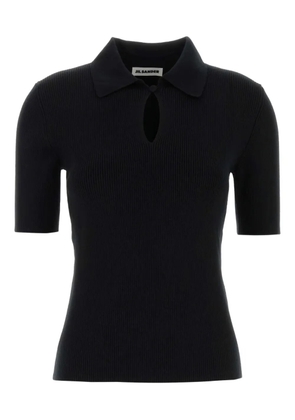 Jil Sander Keyhole wool polo shirt - Black