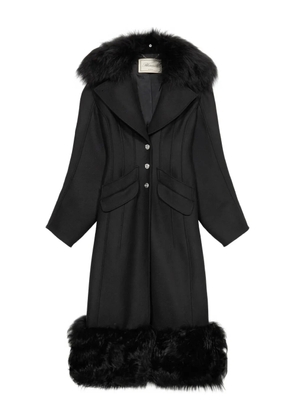 Blumarine faux-fur-trimmed coat - Black