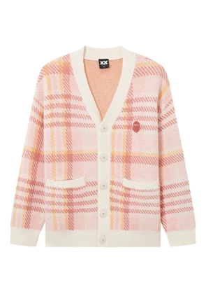 FINGERCROXX plaid button cardigan - Pink
