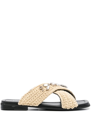 Inuikii crossover-strap slides - Neutrals