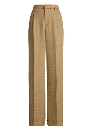 Ralph Lauren Collection dogtooth-pattern trousers - Brown