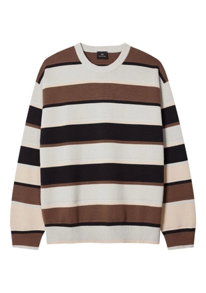 PS Paul Smith stripe-pattern crew-neck sweater - Blue