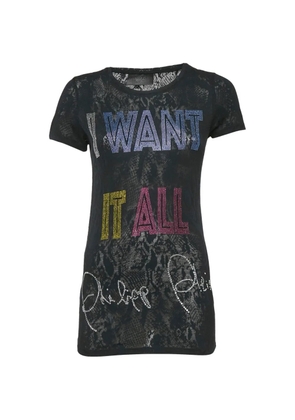 Philipp Plein snake-print studded T-shirt - Blue