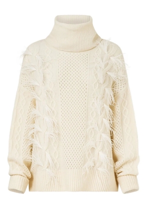 Camilla roll neck sweater - White