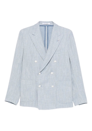 Tagliatore double-breasted herringbone blazer - Blue