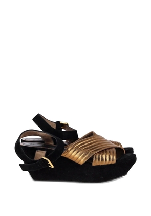 Marni Pre-Owned cross-strap platform sandals - Gold