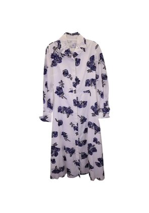 ERDEM Emily floral-print midi shirt dress - White