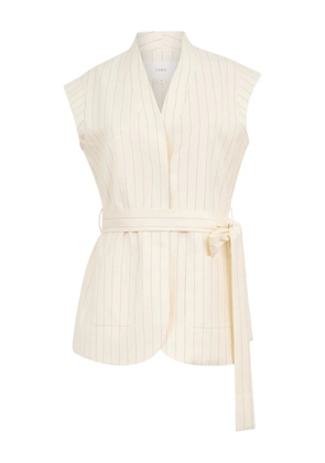 CLEA Payne belted striped vest - Neutrals