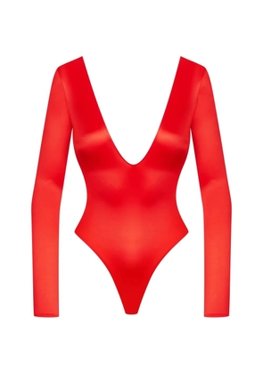 Maison Close open-back long-sleeve bodysuit - Red