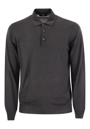 Fedeli three-button long-sleeve polo shirt - Grey