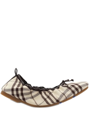 Burberry checked ballet flats - Neutrals