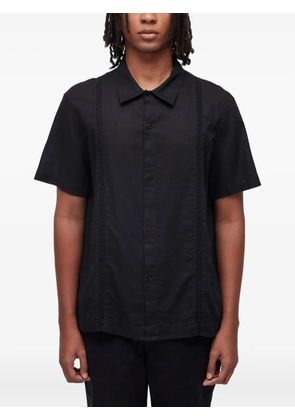 Osklen linen panelled shirt - Black