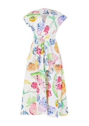 Rosie Assoulin Swept Away fruit-print cut-out midi dress - White