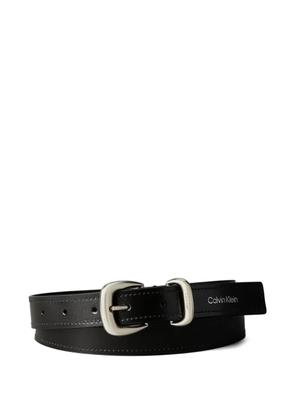 Calvin Klein logo leather belt - Black