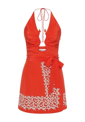 Rebecca Vallance Sundia halterneck embroidered mini dress