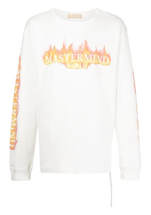Mastermind Japan logo-print long-sleeve T-shirt - White