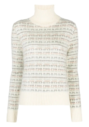Alysi patterned intarsia-knit high-neck jumper - Neutrals
