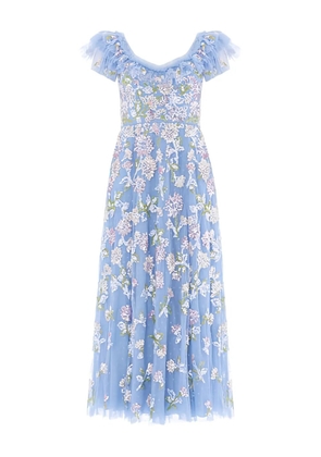 Needle & Thread sequin ruffled midi dress - Blue