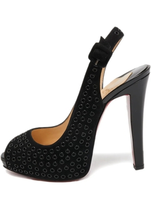 Christian Louboutin Pre-Owned 2024 130mm Aicha eyelet slingback pumps - Black
