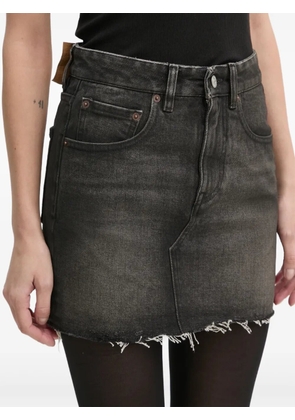 MM6 Maison Margiela frayed denim skirt - Grey
