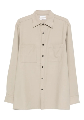 Cellar Door chest-pocket button wool shirt - Neutrals