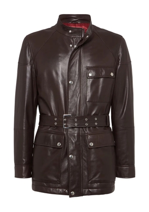 Brunello Cucinelli belted leather safari jacket - Brown