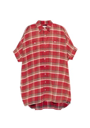 R13 plaid mini shirt dress - Red