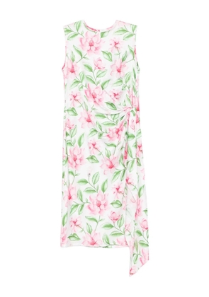 Moschino knotted floral-print dress - White