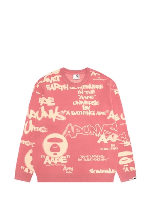AAPE BY *A BATHING APE® logo crew-neck sweater - Pink