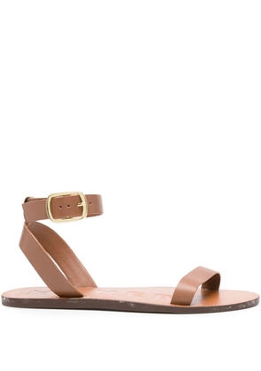 Manebi Chloe single-band buckle sandals - Brown