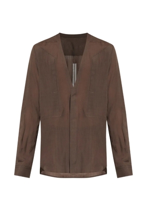Rick Owens V-neck long-sleeve shirt - Brown