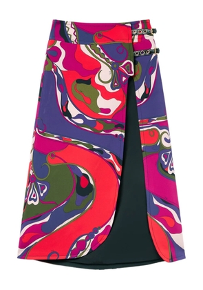PUCCI Orchidee print buckle midi skirt - Purple