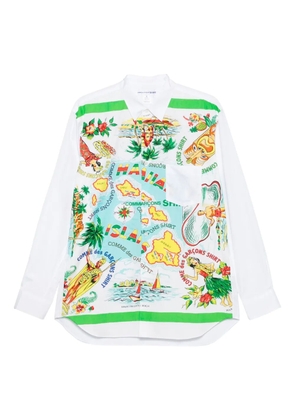 Comme Des Garçons Shirt hawaiian-print shirt - White