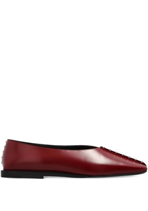 Jil Sander stud-detail ballet flats - Red