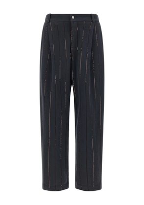 Brunello Cucinelli sequin-striped pinstripe trousers - Black
