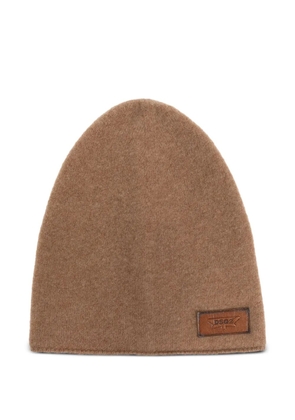 DSQUARED2 logo-appliqué beanie - Brown