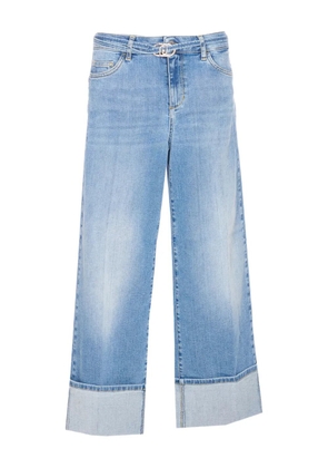 LIU JO belted cuffed-hem jeans - Blue